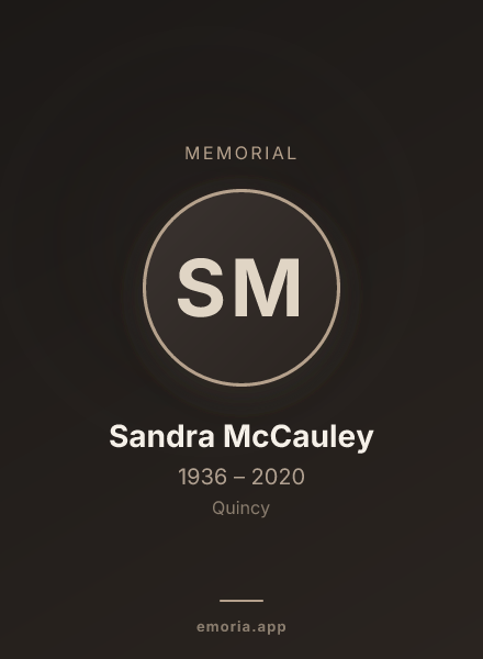Memorial portrait of Sandra McCauley