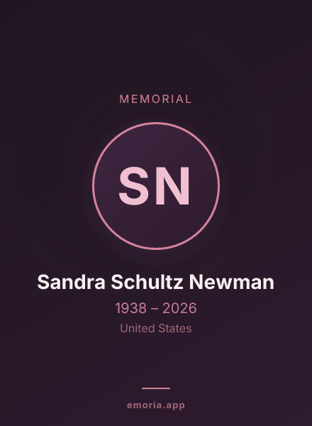 Memorial portrait of Sandra Schultz Newman