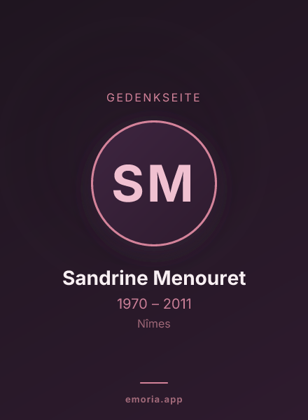 Gedenkportrait von Sandrine Menouret
