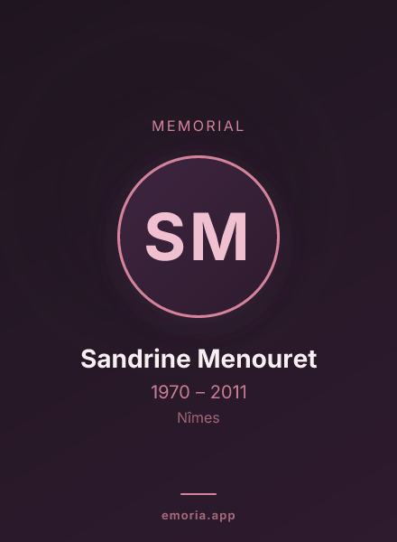 Memorial portrait of Sandrine Menouret