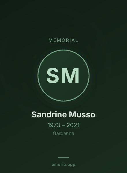 Memorial portrait of Sandrine Musso