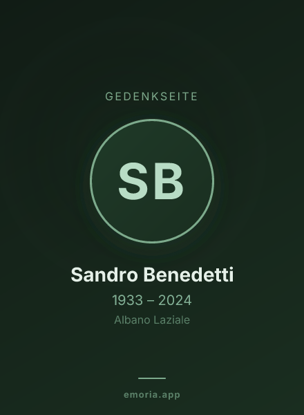 Gedenkportrait von Sandro Benedetti