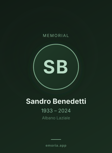Memorial portrait of Sandro Benedetti