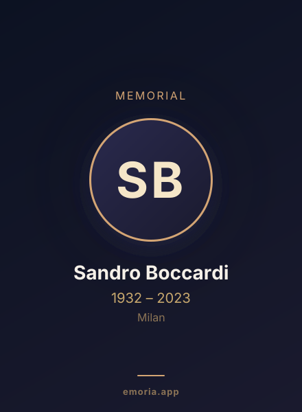 Memorial portrait of Sandro Boccardi
