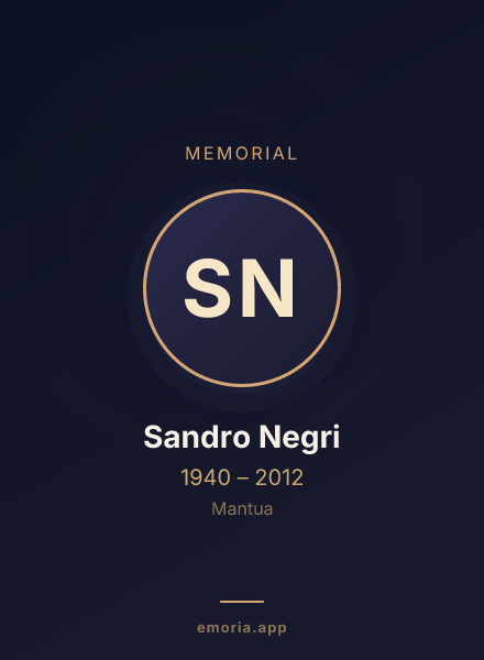 Memorial portrait of Sandro Negri