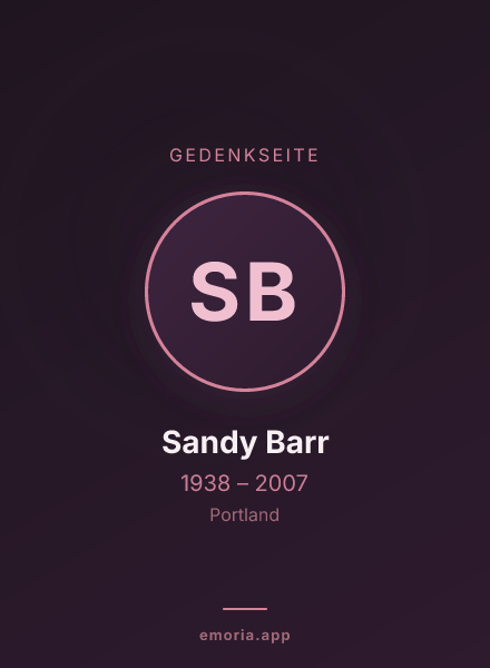 Gedenkportrait von Sandy Barr