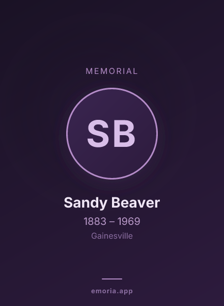 Memorial portrait of Sandy Beaver