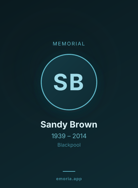 Memorial portrait of Sandy Brown