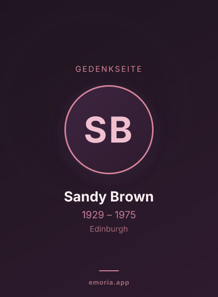 Gedenkportrait von Sandy Brown