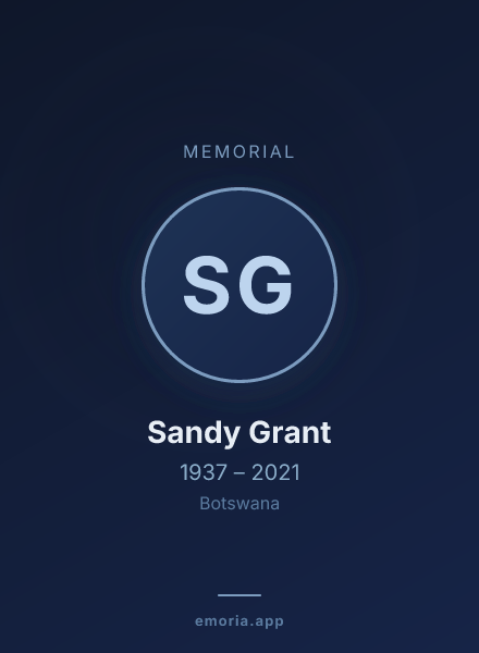 Memorial portrait of Sandy Grant