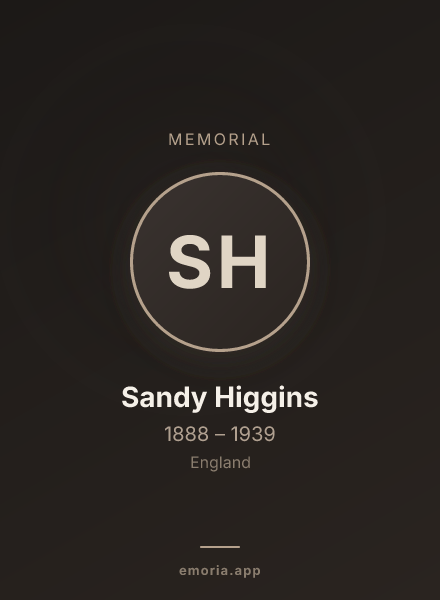 Memorial portrait of Sandy Higgins