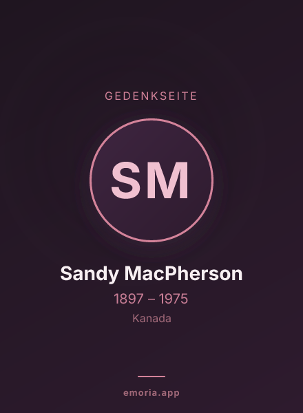Gedenkportrait von Sandy MacPherson