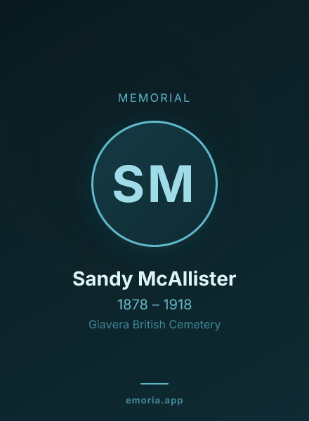 Memorial portrait of Sandy McAllister