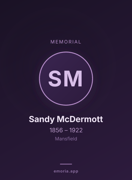 Memorial portrait of Sandy McDermott