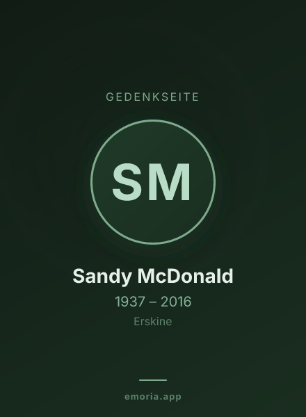 Gedenkportrait von Sandy McDonald