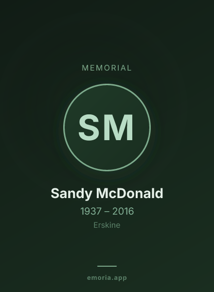 Memorial portrait of Sandy McDonald