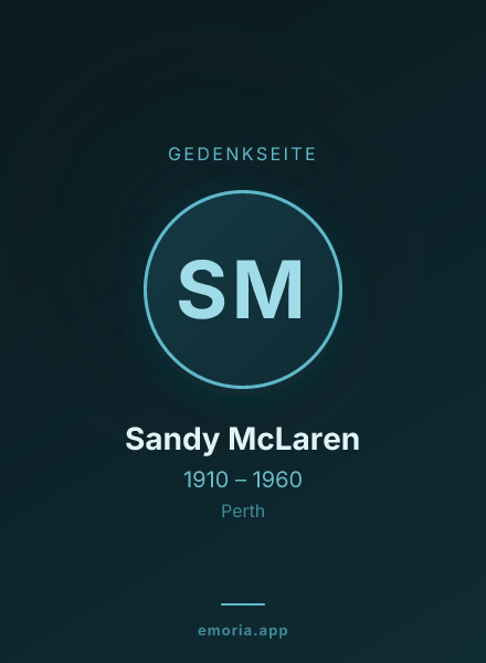 Gedenkportrait von Sandy McLaren