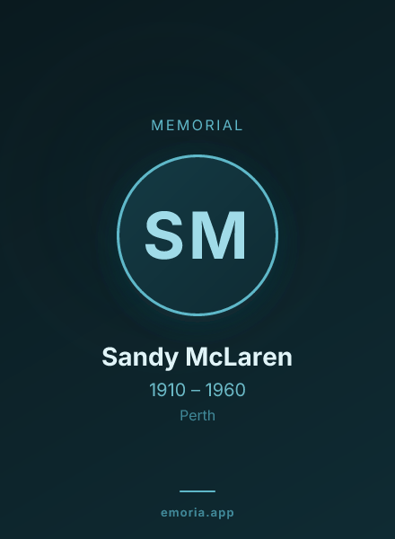 Memorial portrait of Sandy McLaren