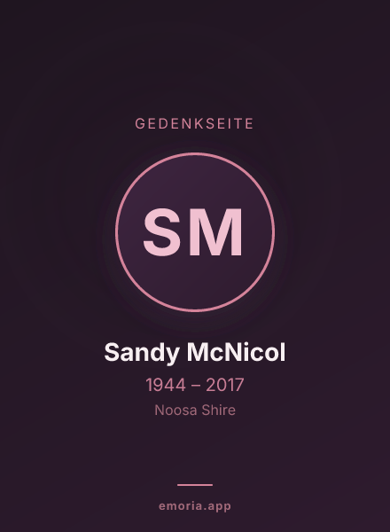 Gedenkportrait von Sandy McNicol