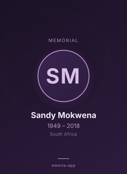 Memorial portrait of Sandy Mokwena