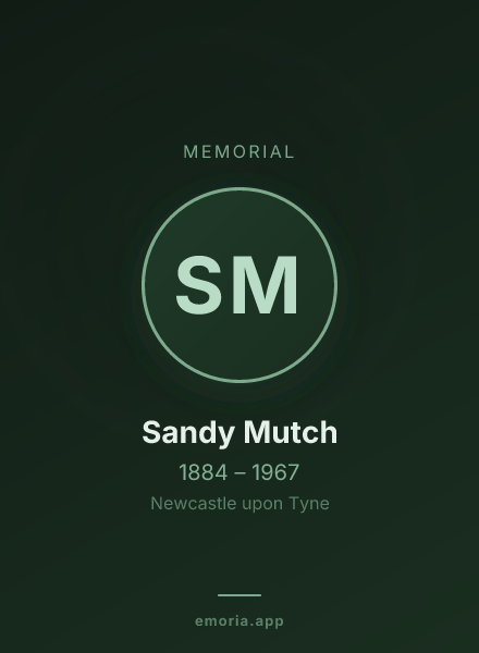 Memorial portrait of Sandy Mutch
