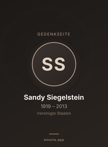 Gedenkportrait von Sandy Siegelstein