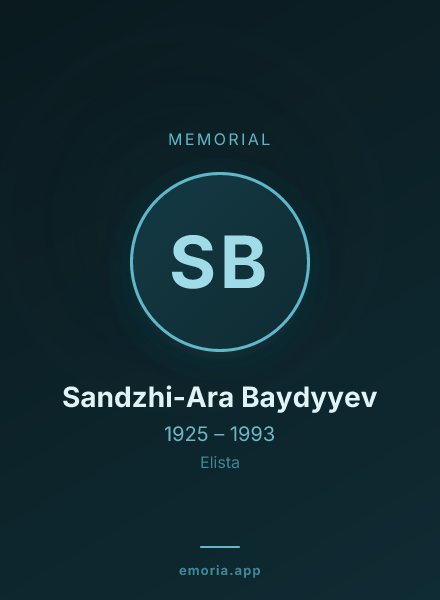 Memorial portrait of Sandzhi-Ara Baydyyev