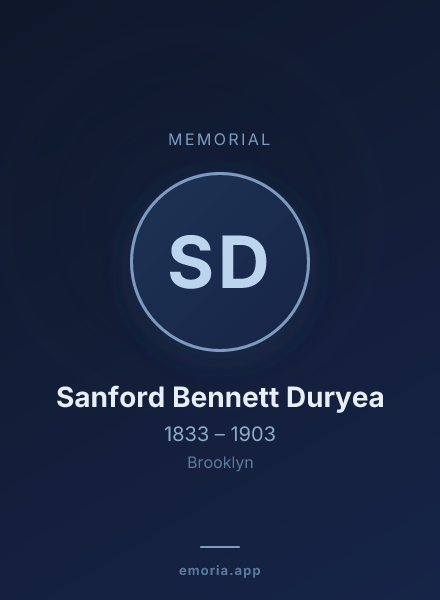 Memorial portrait of Sanford Bennett Duryea