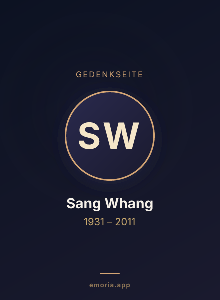 Gedenkportrait von Sang Whang