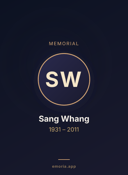 Memorial portrait of Sang Whang