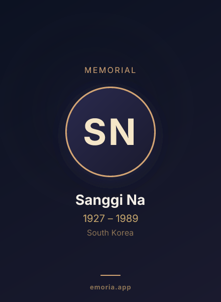 Memorial portrait of Sanggi Na