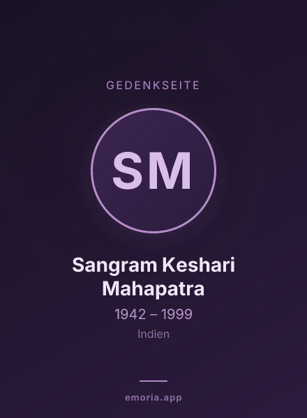 Gedenkportrait von Sangram Keshari Mahapatra