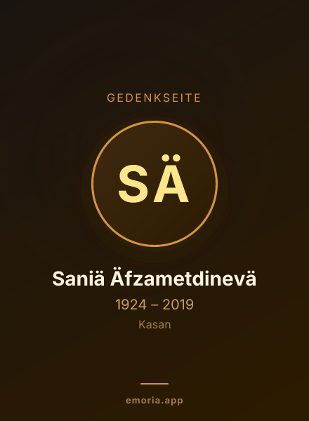 Gedenkportrait von Saniä Äfzametdinevä