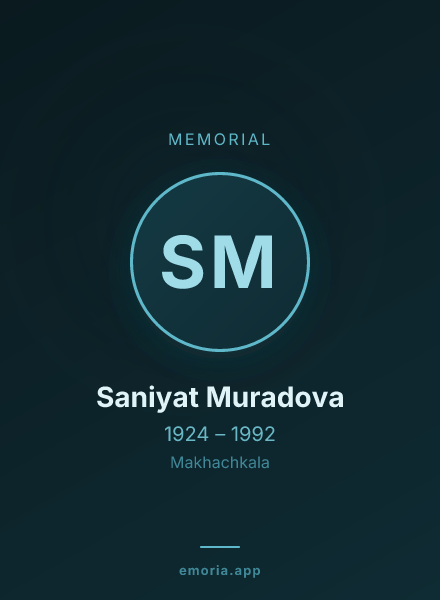 Memorial portrait of Saniyat Muradova