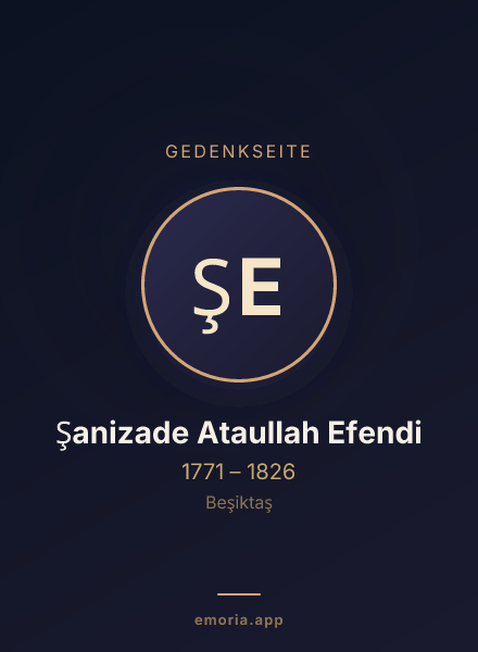 Gedenkportrait von Şanizade Ataullah Efendi