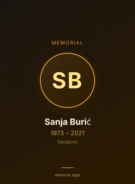 Memorial portrait of Sanja Burić