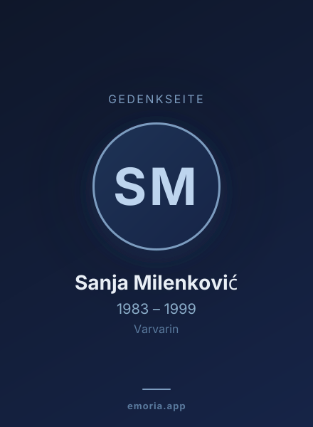 Gedenkportrait von Sanja Milenković