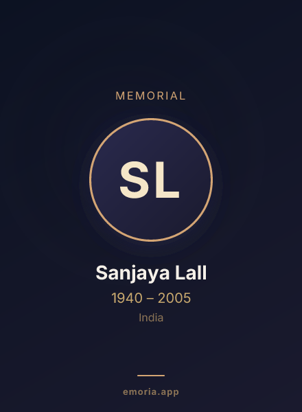 Memorial portrait of Sanjaya Lall