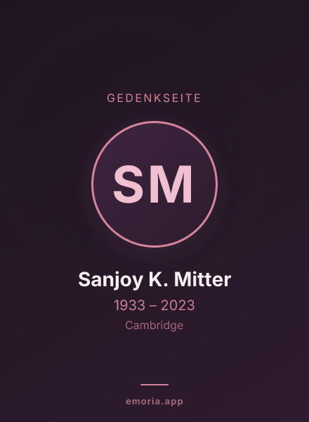 Gedenkportrait von Sanjoy K. Mitter