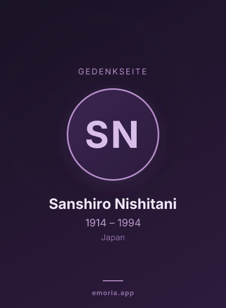 Gedenkportrait von Sanshiro Nishitani