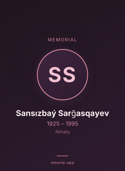 Memorial portrait of Sansızbaý Sarğasqayev