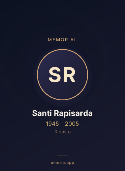 Memorial portrait of Santi Rapisarda
