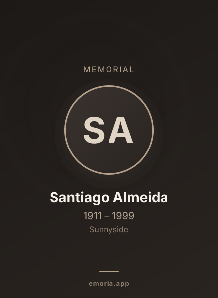 Memorial portrait of Santiago Almeida