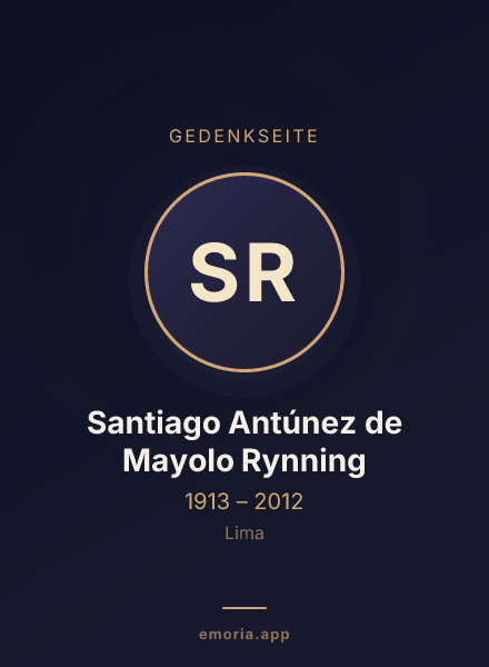 Gedenkportrait von Santiago Antúnez de Mayolo Rynning