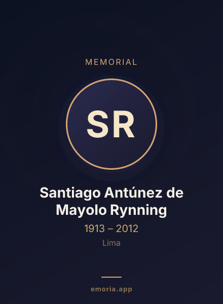 Memorial portrait of Santiago Antúnez de Mayolo Rynning