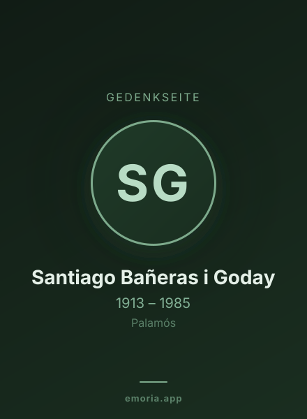 Gedenkportrait von Santiago Bañeras i Goday
