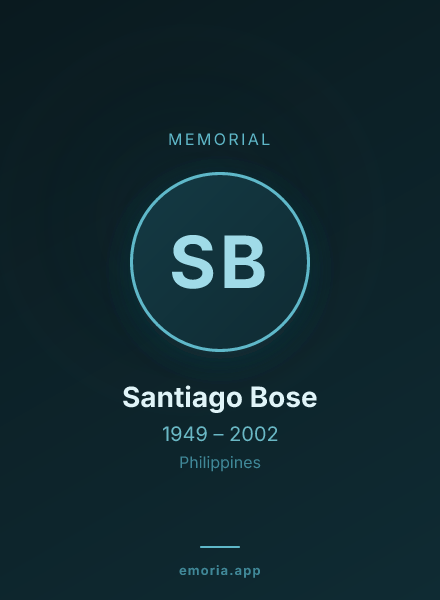 Memorial portrait of Santiago Bose