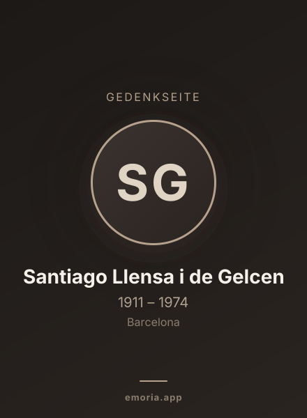 Gedenkportrait von Santiago Llensa i de Gelcen