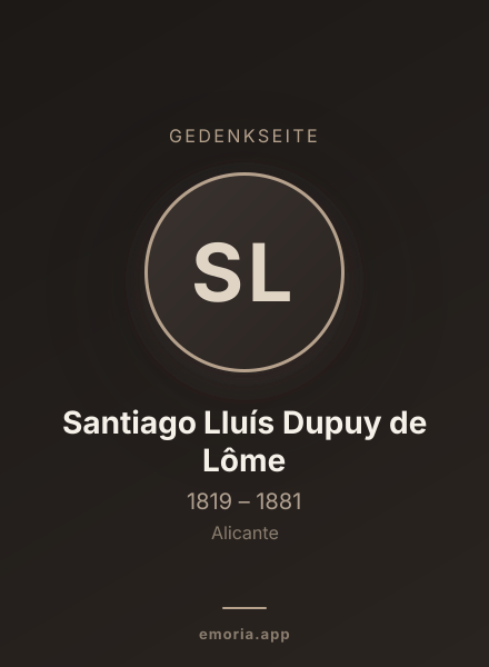Gedenkportrait von Santiago Lluís Dupuy de Lôme