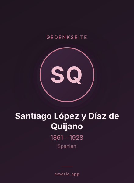 Gedenkportrait von Santiago López y Díaz de Quijano